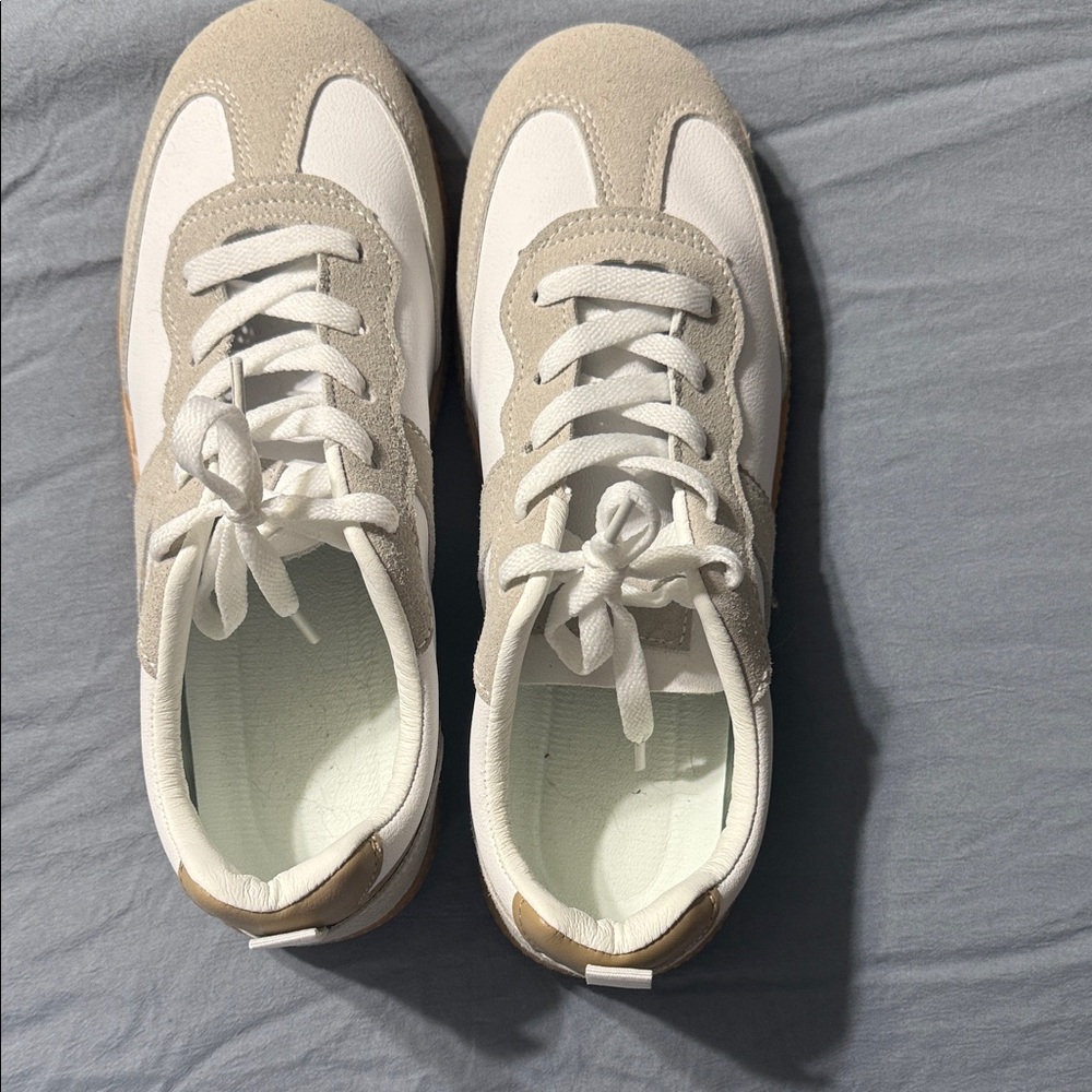 Women's Beige and White Sneakers